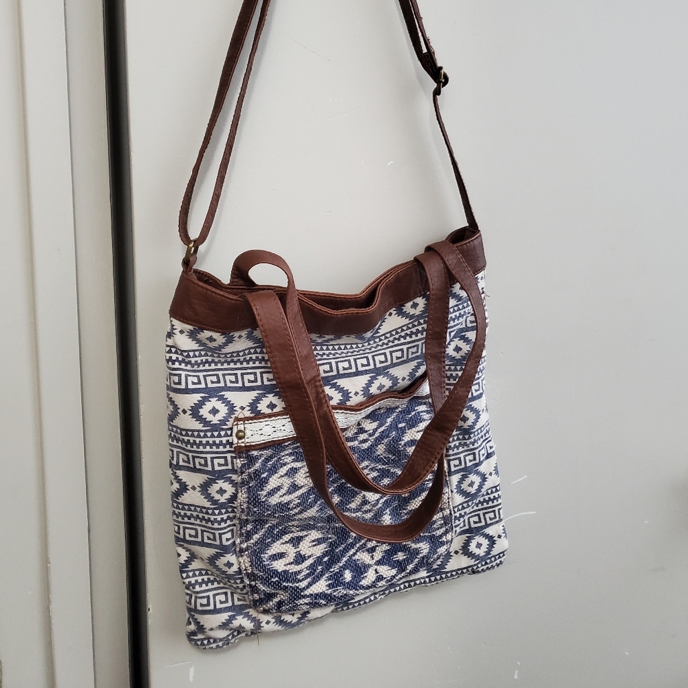 Navy Printed Bag